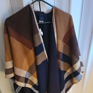 Stylish Plaid Poncho